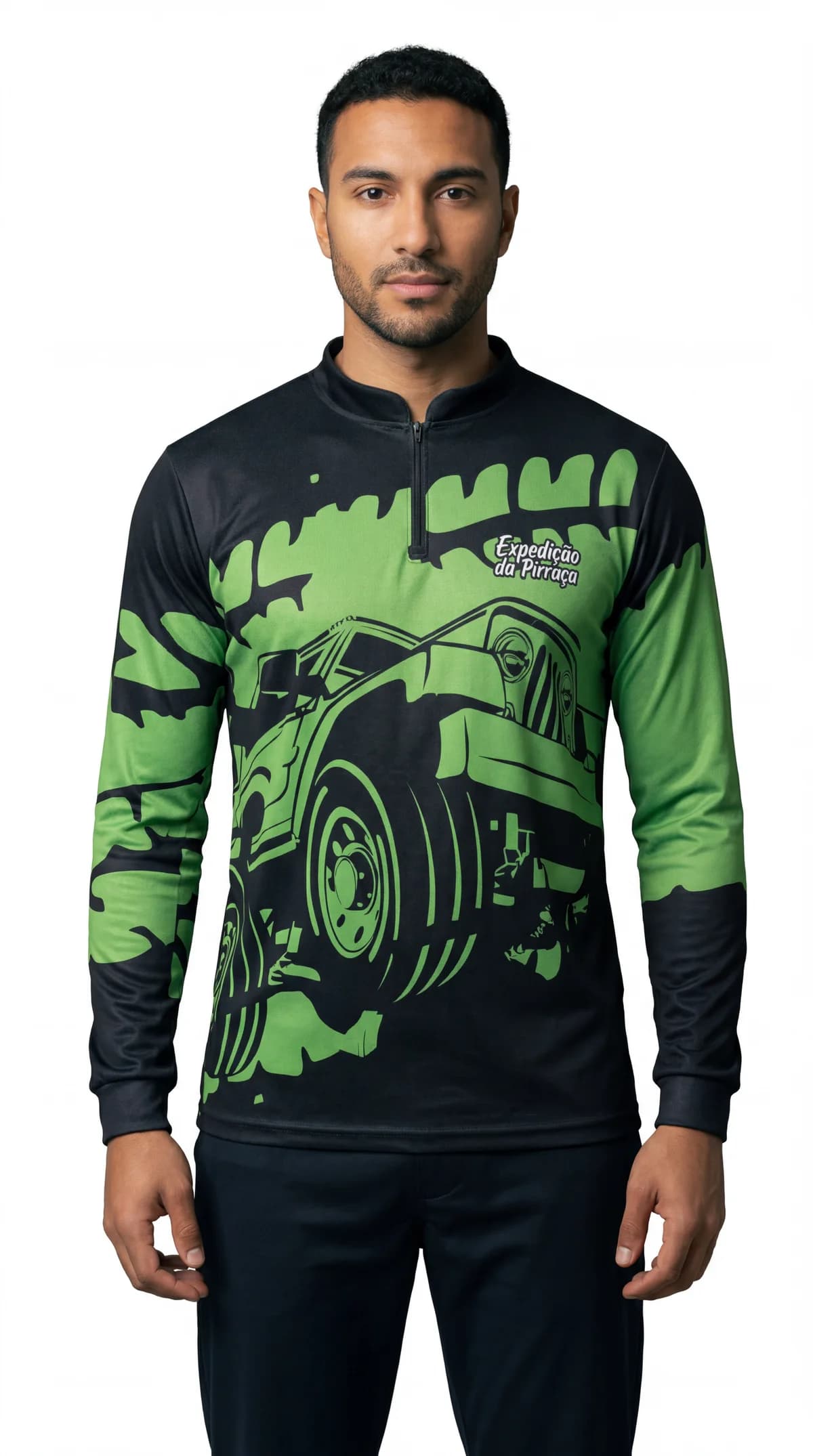 Camiseta de pesca manga longa sublimada - vista frontal