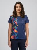 Camiseta sublimada corporativa azul marinho - vista frontal