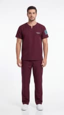 Scrub hospitalar vinho - vista frontal masculino